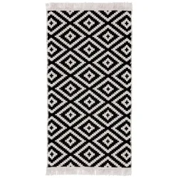 Handwebteppich Inaya In Schwarz/weiss Ca. 80x150cm 80/150 cm 