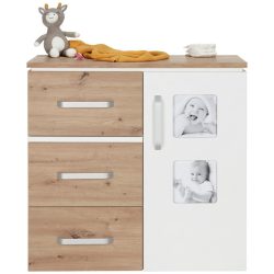 undefined, Wickelkommode in Artisan Eiche/Weiss