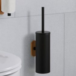 Wc-bürstengarnitur In Schwarz Metall Kunststoff 