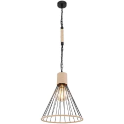 Hängeleuchte Halia D: 35 Cm Braun  