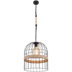 mutoni - Hängeleuchte Halia Metall  matt 1xE27, One Size, Schwarz