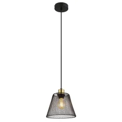 Hängeleuchte Baku Schwarz/gold Max. 40 Watt 20/120 cm  