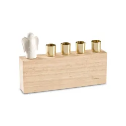 Kerzenhalter Jana Naturfarben/weiss/gold 