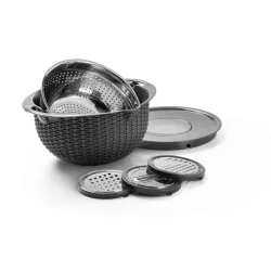 Küchensieb Micha 4 In 1 Dunkelgrau/silber, 6-Tlg.