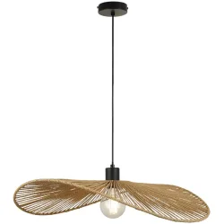 Hängeleuchte Bli In Schwarz/natur Max. 25 Watt 58/58/120 cm  