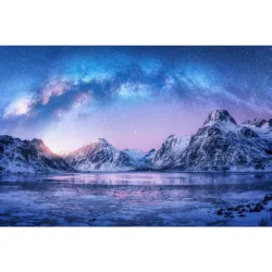 Leinwandbild Silver Blau/pink 120/80 cm 