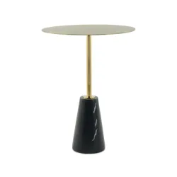 Beistelltisch Rocio 300 Schwarz Metall, Stein 