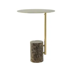 Beistelltisch Rocio 400 Braun / Multi Metall, Stein 40/40/54 cm 