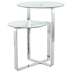 Beistelltisch Katris 100 Silber Glas 46/46/60 cm 