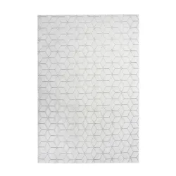 Teppich Vivica 125 Weiss / Anthrazit 80/150 cm 