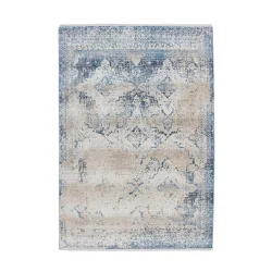 Flachwebeteppich Antigua 525 Creme/blau 80x150 80/150 cm 