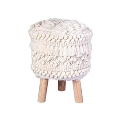 Hocker Hocker Bohist 325 Natural Weiss Holz, Textil 
