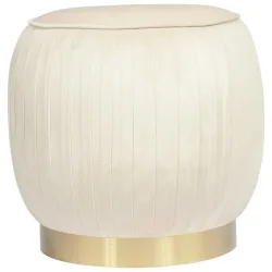 Hocker Lilje 100 Creme Textil 