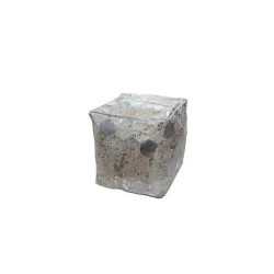 Pouf Dazzle 200 Silberfarben, Grau Leder 