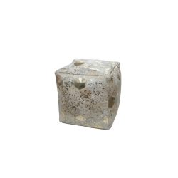 Pouf Dazzle 200 Creme, Goldfarben Leder 