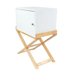 Beistelltisch Valerie 100 Weiss / Natural Holz, Holzwerkstoff 56/75,5/34 cm 