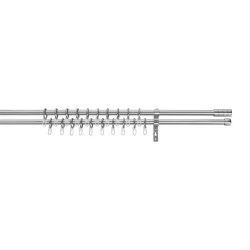 Vorhangstangenset Joko Edelstahlfarben 130-240 cm 