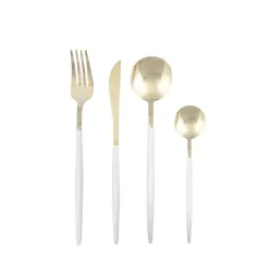 Besteckset Stella Weiss/goldfarben 16-Teilig 