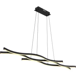 Led-hängeleuchte Relo In Opal/schwarz Max. 35 Watt 107,6/18/120 cm  