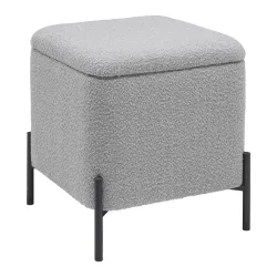 Hocker Mixo Grau Grau Metall, Textil, Holzwerkstoff 