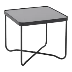 Beistelltisch Nobile Schwarz Metall, Glas 