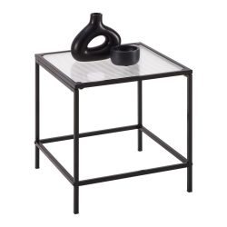 Beistelltisch Shine Schwarz Metall, Glas 