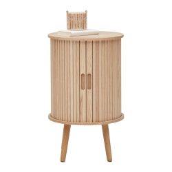Nachtkästchen Skandy Naturfarben furniert, massiv Esche, Kiefer Naturfarben 