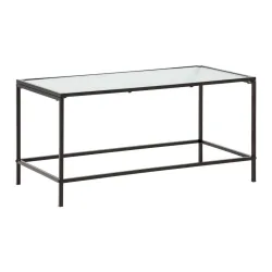 Couchtisch Leon Schwarz/transparent Metall, Glas 80/40/40 cm 