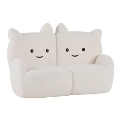 Sofa Kitti -Trend- Holz, Textil Weiss 