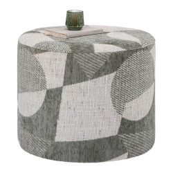 Hocker Marlon -Trend- Graugrün Textil, Holzwerkstoff 