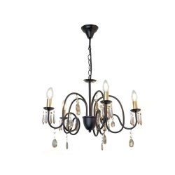 Hängeleuchte Kristina In Schwarz/gold Max. 40 Watt 60/120 cm  