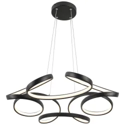 Led-hängeleuchte Crono In Schwarz Max. 24 Watt 70/70/120 cm  