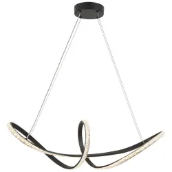 Led-hängeleuchte In Schwarz Max. 33 Watt 74/22/120 cm  