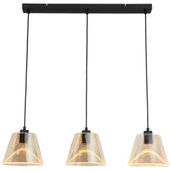 Led-hängeleuchte Jom Schwarz/bernstein Max. 18 Watt 79/19/120 cm  