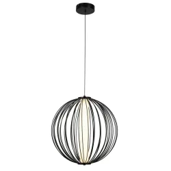 Led-hängeleuchte Kalti Schwarz Max. 24 Watt 40/145 cm  