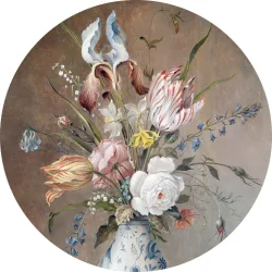 Metallbild Stilleben Mit Blumen 