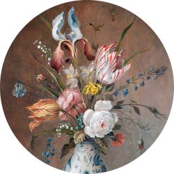 Metallbild Stilleben Mit Blumen 