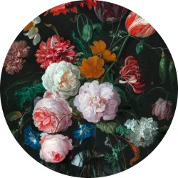Metallbild Stilleben Mit Blumen In Vase 