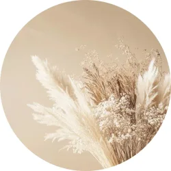 Metallbild Grass And Floral Bouquet 