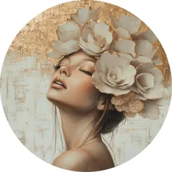 Metallbild Gilded Petals And Serenity 