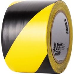 Bodenmarkierungsband, Breite 75 mm, gelb/schwarz Ampere