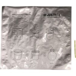 Spezialabfallsäcke, alubeschichtet, silber, VE 10 Stk, 15 Liter Justrite