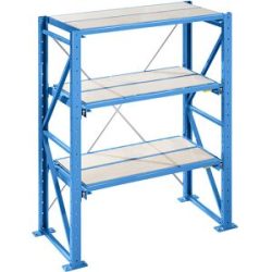 Schwerlast-Auszugregal, Einschubbreite 1290 mm, Tiefe 860 mm, Grundregal, lichtblau LISTA