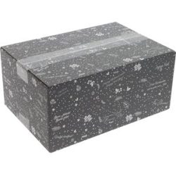Versandkarton Motiv Christmas Allover, VE 20 Stk, Innenmaße 350 x 315 x 170 mm, anthrazit ratioform