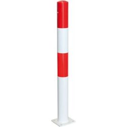 Sperrpfosten Morion, zum Aufdübeln, Ø 90 mm, rot-weiß kunststoffbeschichtet Moravia