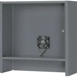 Monitorgehäuse mit integriertem Aktivlüfter, HxBxT 710 x 720 x 300 mm, anthrazit-metallic RAU