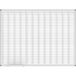 Plantafel MAULstandard, Jahresplaner, Ansicht 12 Monate, kunststoffbeschichtet, Breite 1200 mm MAUL