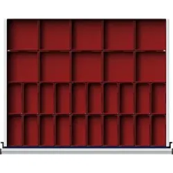 Kunststoff-Kleinteilekasten, 30teilig, für Schrankbreite 910 mm, für Schubladenhöhe 60 mm ANKE