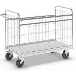 Verzinkter Paketwagen, HxBxT 1025 x 1390 x 650 mm, mit Feststeller Kongamek