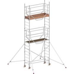Fahrgerüst ADVANCED SAFE-T 7075, geschweißt, Plattform 2,08 x 0,61 m, Arbeitshöhe max. 6,25 m HYMER
